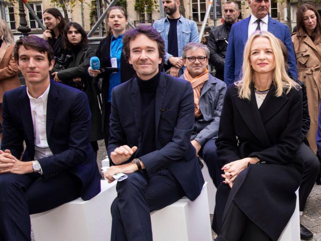 Delphine Arnault Helene and husband Bernard Arnault and son