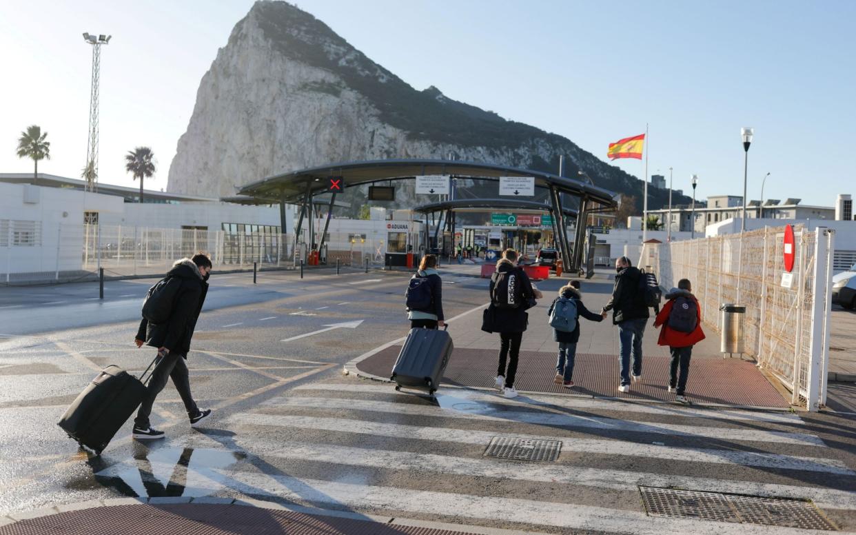 People entering Gibraltar from Spain - REUTERS/Jon Nazca