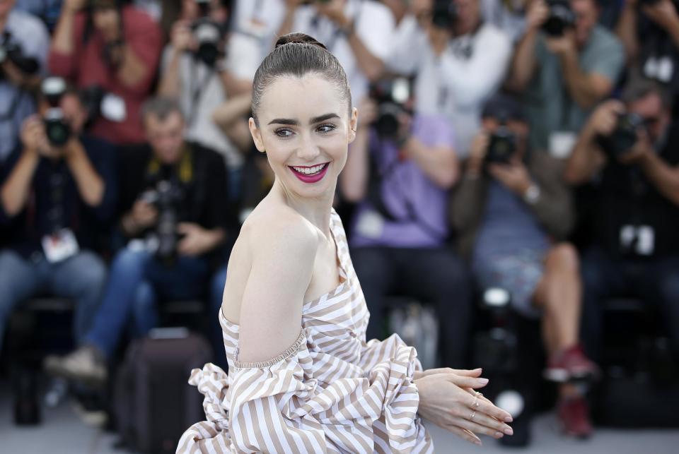 Recovered: Lilly Collins kept her struggles with eating disorders secret: EPA