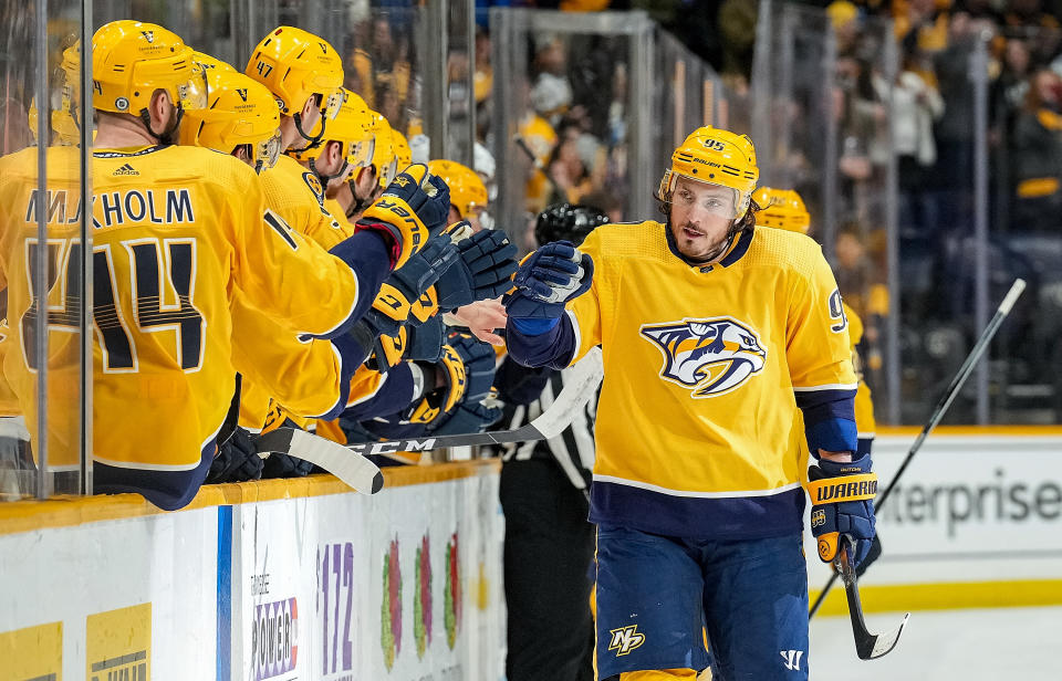 Matt Duchene #95 of the Nashville Predators is having a great fantasy hockey season