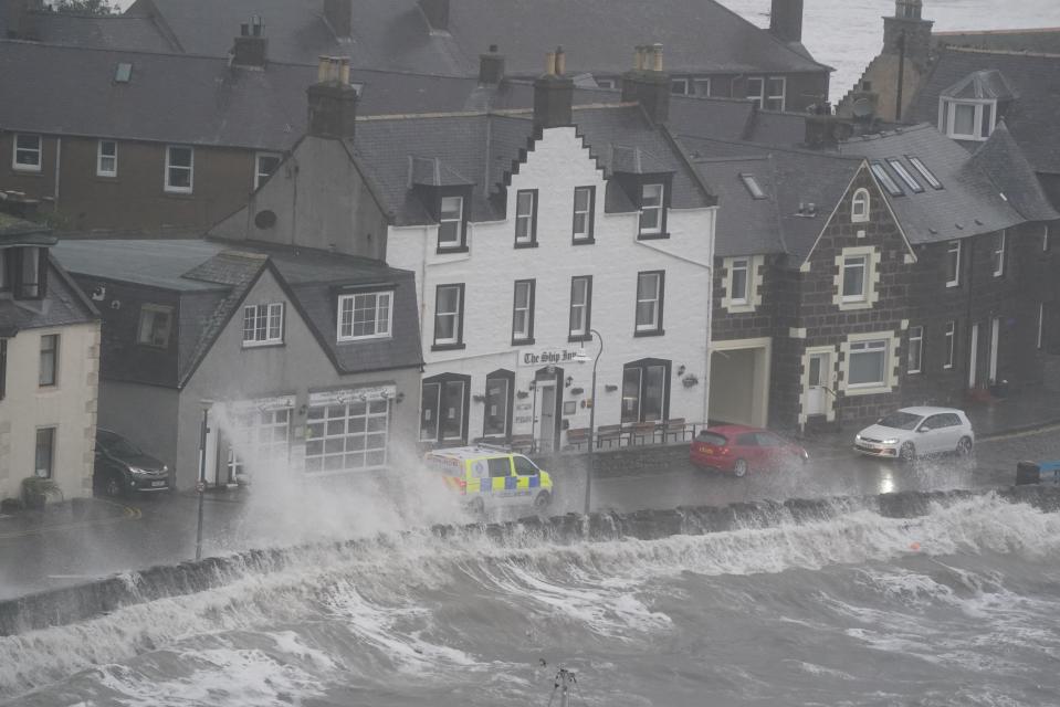 The UK is bracing for heavy wind and rain from Storm Babet, the second named storm of the season. (Andrew Milligan/PA Wire)