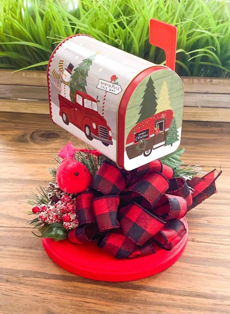 <p>Once you purchase the mini tin mailbox, the rest is easy and loads of creative fun!</p><p><strong>Get the tutorial at</strong><strong> <a href="https://www.thisolemom.com/dollar-tree-christmas-mailbox-decor/" rel="nofollow noopener" target="_blank" data-ylk="slk:This Ole Mom;elm:context_link;itc:0;sec:content-canvas" class="link ">This Ole Mom</a></strong><strong>.</strong></p><p><a class="link " href="https://www.amazon.com/Christmas-Storage-Containers-Delivery-Stocking/dp/B07Y3W4FQ3?tag=syn-yahoo-20&ascsubtag=%5Bartid%7C10050.g.33605249%5Bsrc%7Cyahoo-us" rel="nofollow noopener" target="_blank" data-ylk="slk:SHOP MINI TIN MAILBOXES;elm:context_link;itc:0;sec:content-canvas">SHOP MINI TIN MAILBOXES</a><br></p>