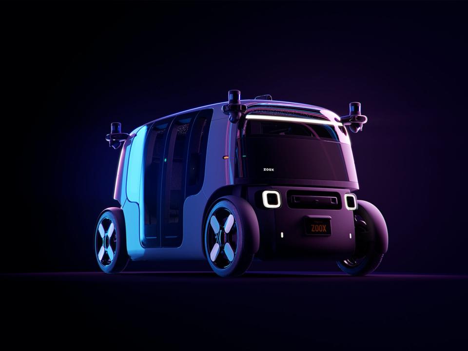 zoox autonomous vehicle threequarter view