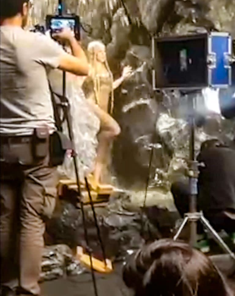 Shakira grabando su nuevo videoclip junto a Manuel Turizo.