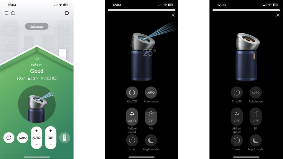 Dyson Purifier Big+Quiet Formaldehyde iOS app screenshots