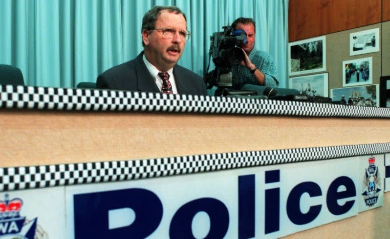 Detective Inspector Paul Ferguson talks to the media after Ciara Glennon disappeared. Picture: Bill Hatto/ The West Australian.