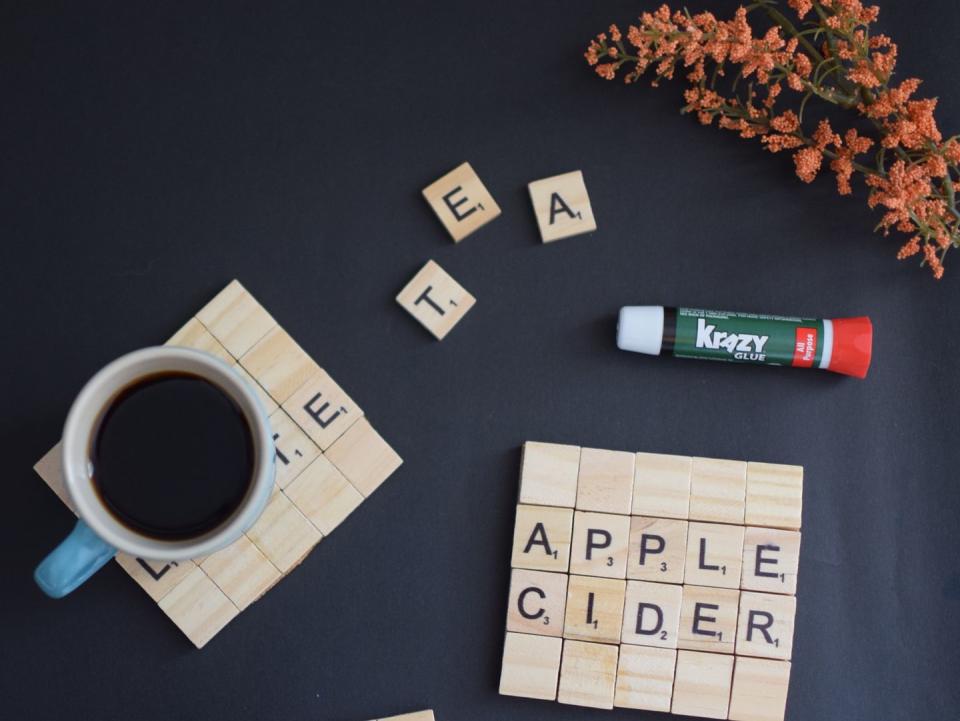 DIY Scrabble Tile Coasters