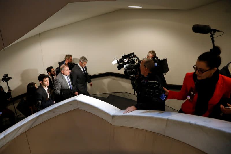 Lev Parnas enters Senate office building on Capitol Hill after arriving in Washington