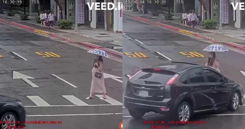 一名孕婦過馬路差點遭轉彎車衝撞，事後卻無法檢舉。（翻攝自反攻大路臉書）
