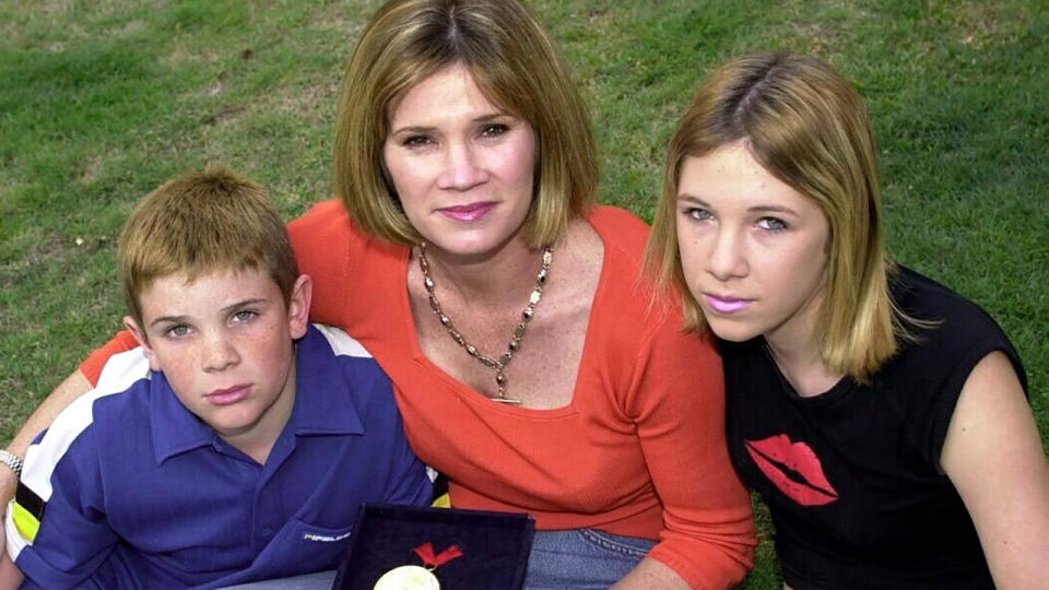 Tracey Wickham, pictured here with children Daniel and Hannah in 2006.