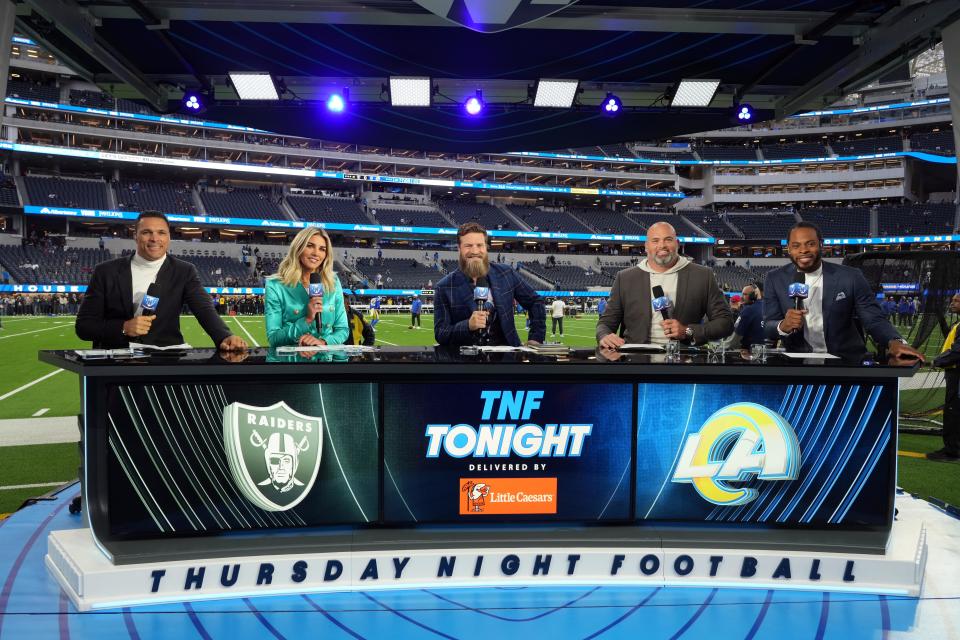 The "Thursday Night Football" studio crew in 2022.