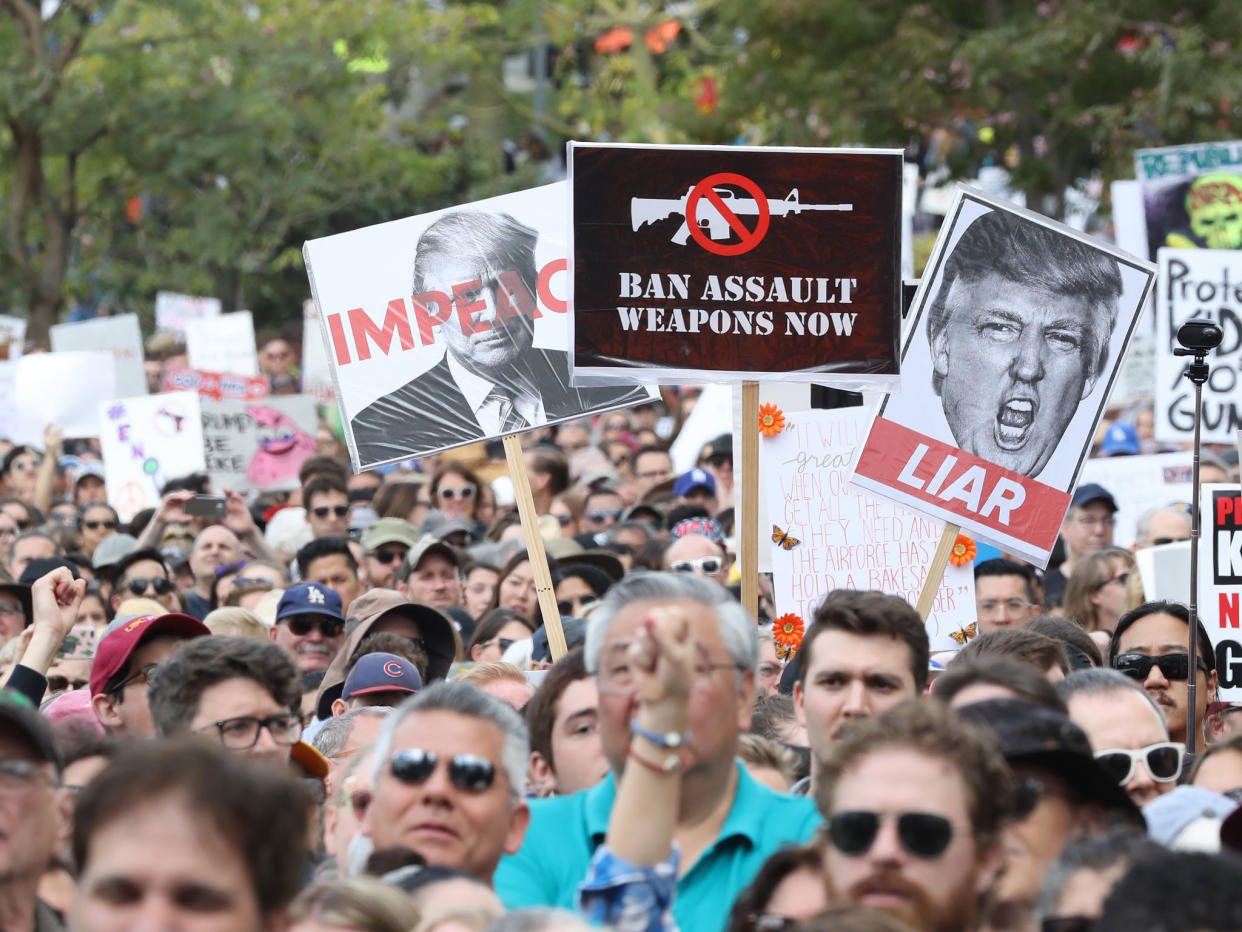 A photograph of Saturday's March for Our Lives demonstration: EPA