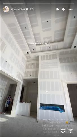 <p>Simone Biles/Instagram</p> Simone Biles gives update on home renovation