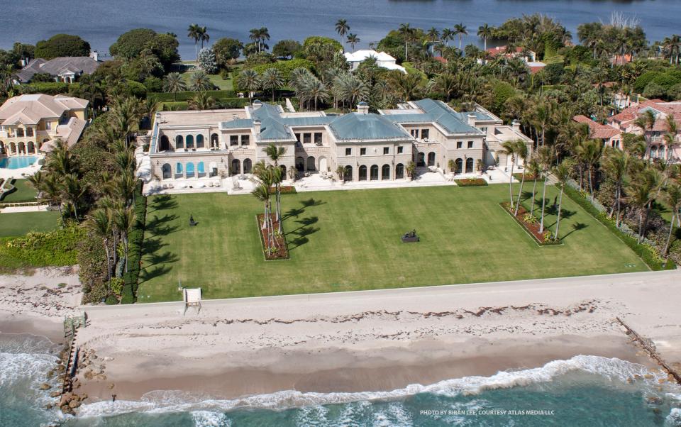 An oceanfront mansion at 1415 S. Ocean Blvd in Palm Beach has generated a property tax bill for 2023 of $1.81 million. The property is seen here in a photo taken several years ago.