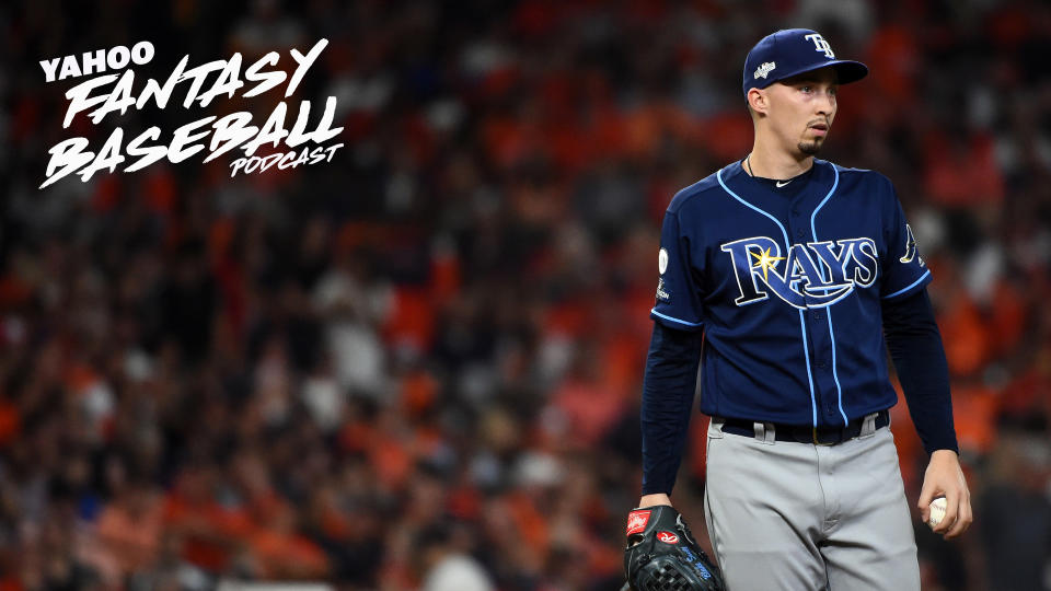 Tampa Bay Rays pitcher Blake Snell hopes to lead the team to an AL East title and more in a year where the rival Yankees and Red Sox could get off to a slow start. Scott Pianowski & Dalton Del Don handicap the Rays' chances from a betting perspective on this week's Yahoo Fantasy Baseball Podcast. (Photo by Cooper Neill/MLB Photos via Getty Images)