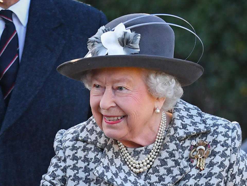 Queen Elizabeth II arriving at St Mary the Virgin, Hillington, Norfolk to attend a Sunday church service. 