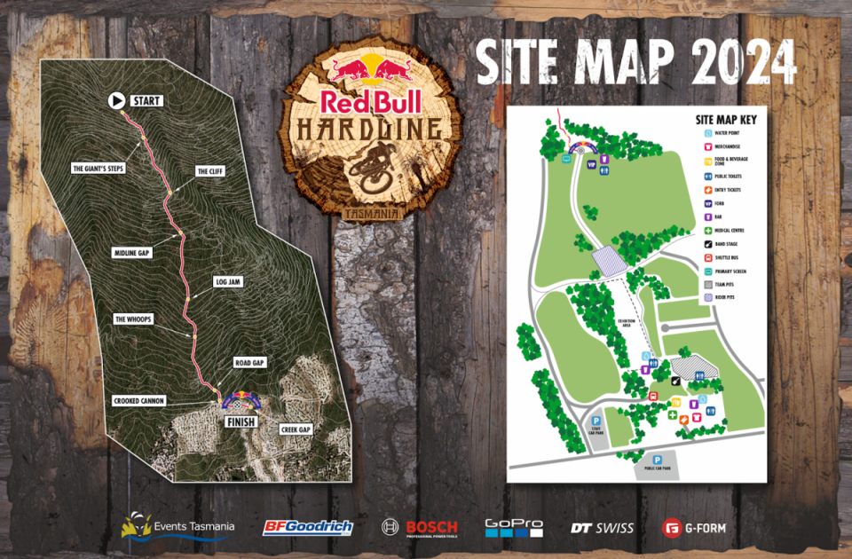 Hardline Tasmania course and site map <p>Red Bull press release / Sarah Stirling</p>