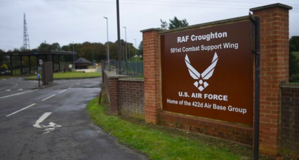 Intelligence base: The accident happened when Mrs Sacoolas allegedly pulled out of RAF Croughton on the wrong side of the road. (Getty)