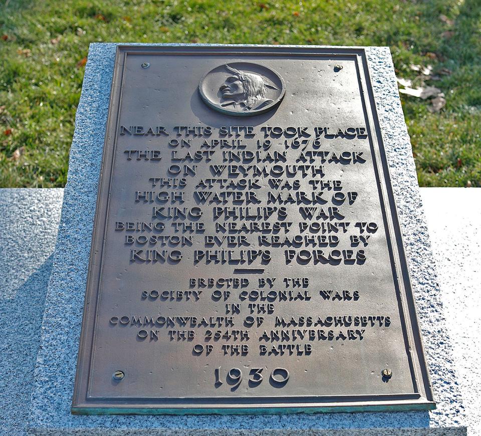 A plaque at the new Heritage Park in Weymouth commemorates the town's history.