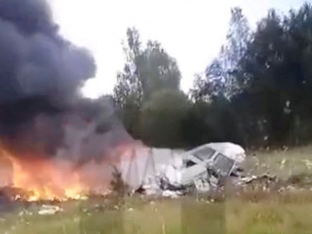 The plane went down in a field near Moscow (OSTOROZHNO NOVOSTI via REUTERS)