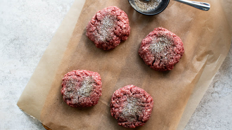 Patties shaped like hockey pucks