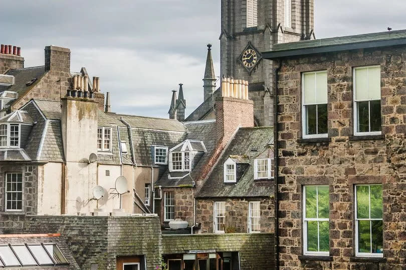 The streets of the Scottish city of Aberdeen, known as the Granite City