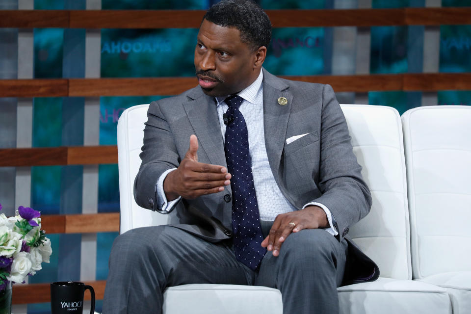 President and CEO of NAACP Derrick Johnson at the 2018 Yahoo Finance All Markets Summit at The Times Center on September 20, 2018 in New York City. Source: John Lamparski/Getty Images)