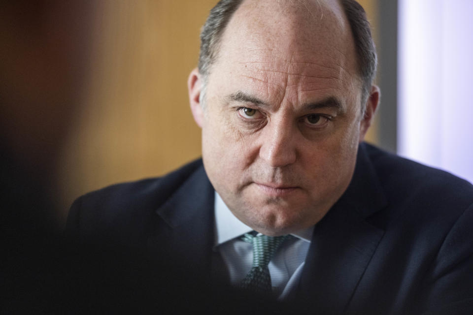 17 May 2023, Berlin: Ben Wallace, defense minister of the United Kingdom, speaks during an interview at the British Embassy. (to dpa interview with British Defense Minister Ben Wallace) Photo: Christophe Gateau/dpa (Photo by Christophe Gateau/picture alliance via Getty Images)