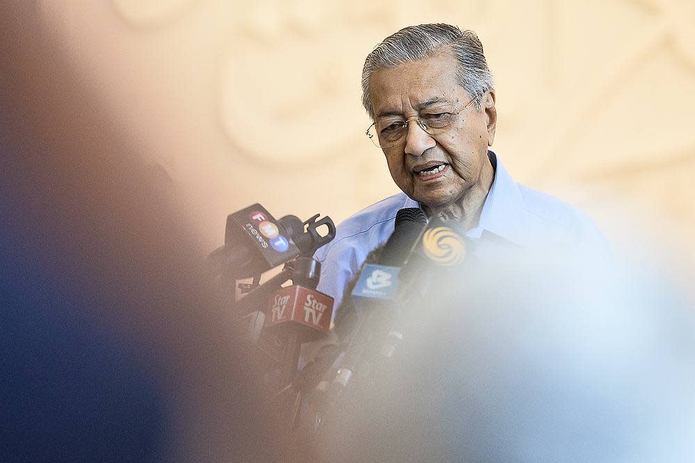 Former Prime Minister Tun Dr Mahathir Mohammad speaks during a press conference in Yayasan Al-Bukhary, Kuala Lumpur March 1, 2020. — Picture by Miera Zulyana