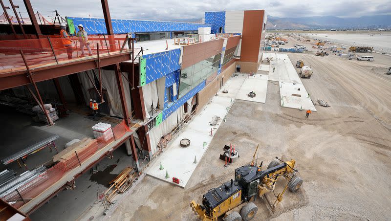 Phase 3 of construction continues at the Salt Lake City International Airport, including the Concourse B Plaza and an initial five gates in Salt Lake City on Tuesday, June 20, 2023.