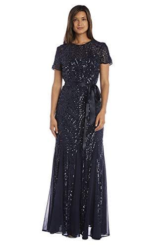 5) Short Sleeve Embellished Sequin Gown