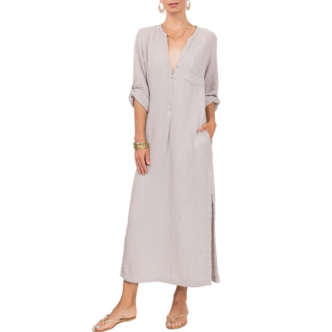 Deep V-Neck Cotton Caftan EVERYDAY RITUAL