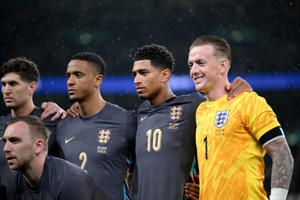 Jordan Pickford will be England’s No 1 but who will be his understudies at Euro 2024? (The FA/Getty)