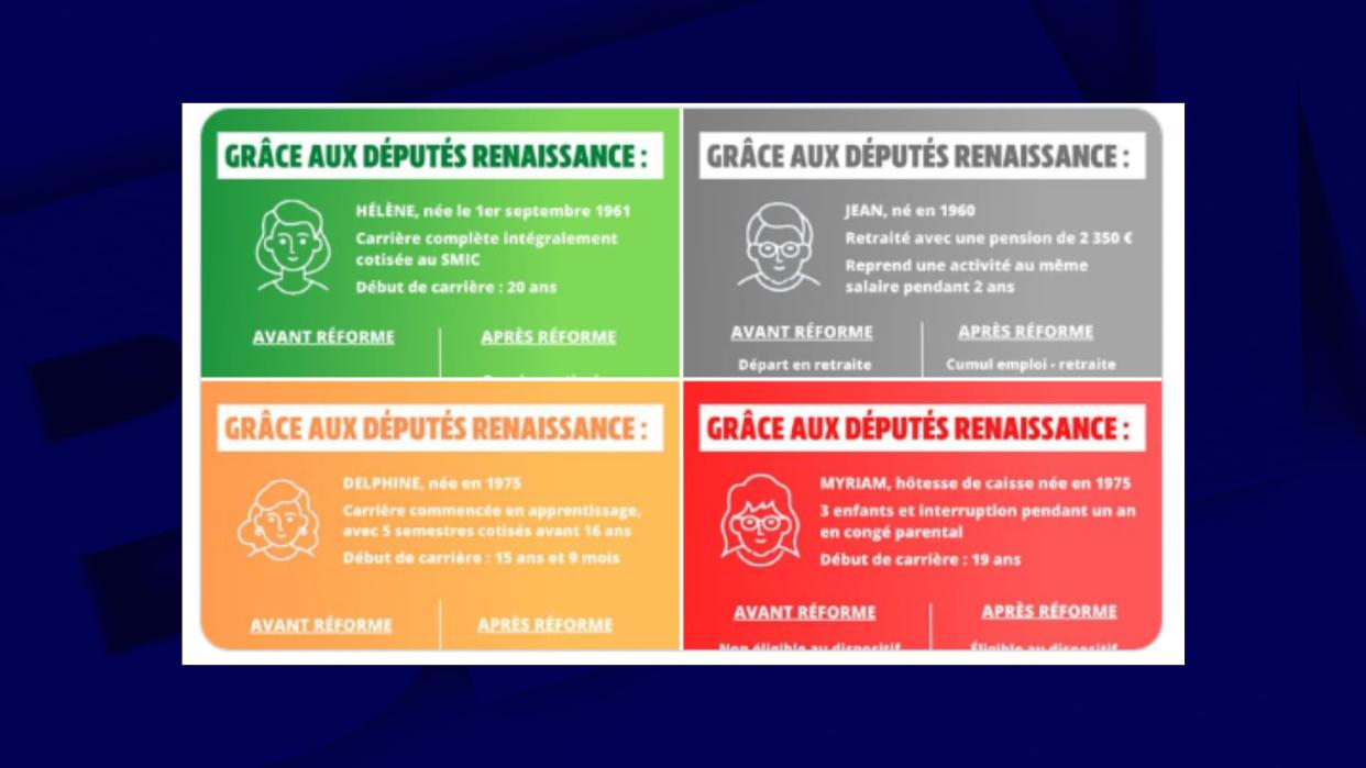 Les visuels du compte Twitter des députés Renaissance  - BFMTV