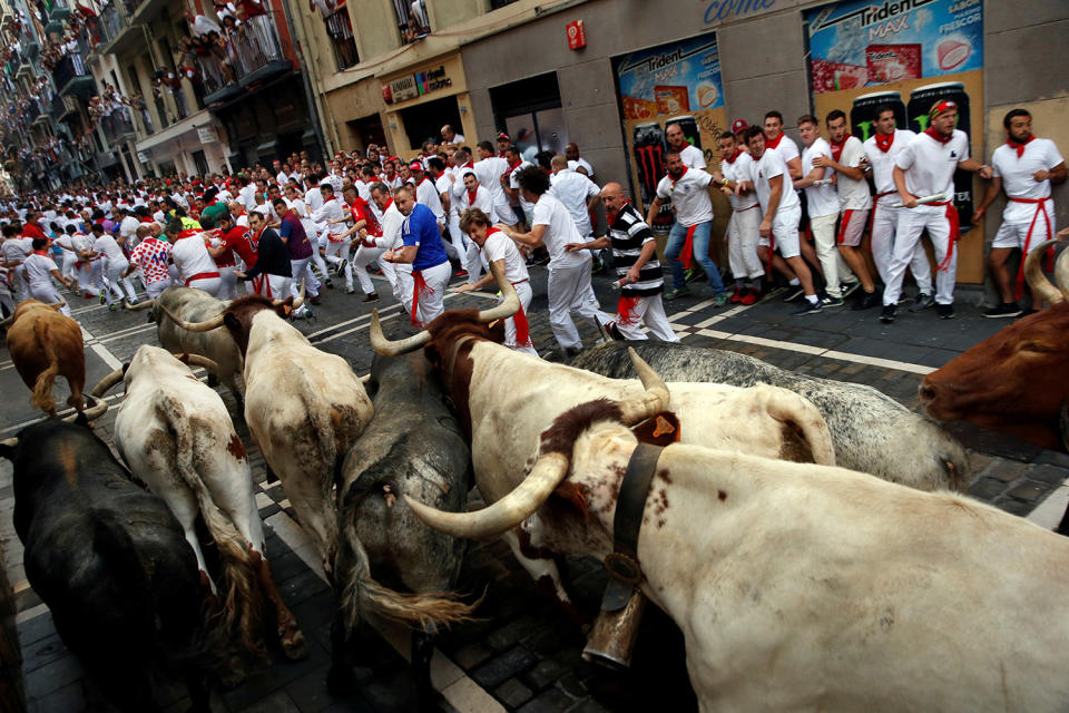 Running of the Bulls in Pamplona, Spain