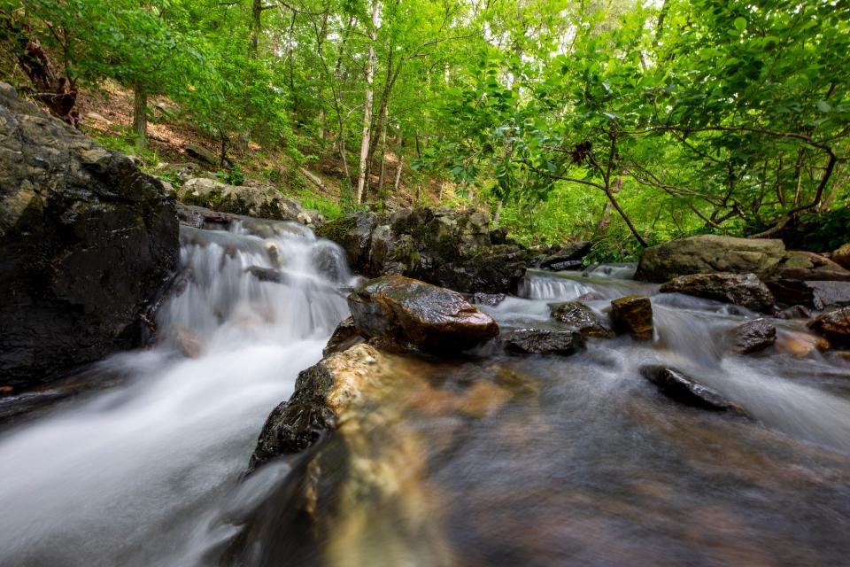 Beavers Bend State Park along the Mountain Fork River features small cascades and waterfalls.