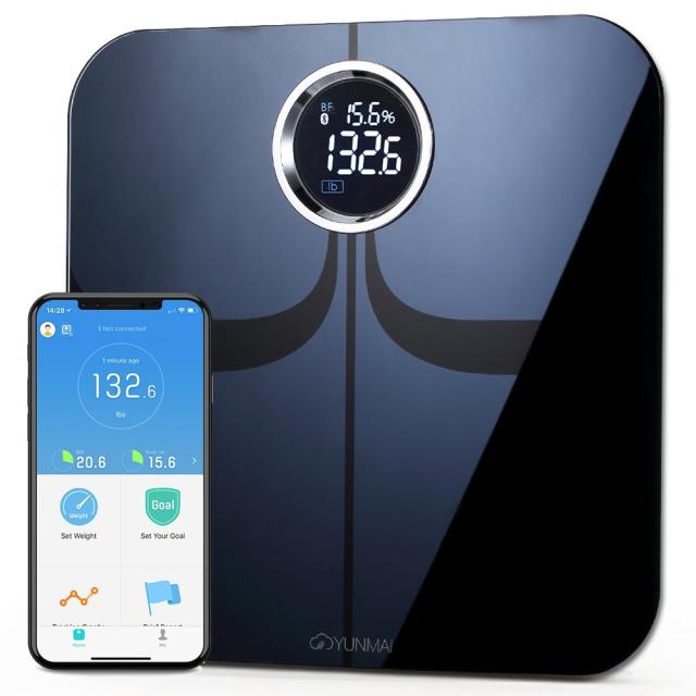 ESHOWEE Body Fat Scale Smart BMI Scale Digital Bathroom Wireless Fitness  Monitor Weight Scale, Body Composition Analyzer Smartphone App Sync  Bluetooth