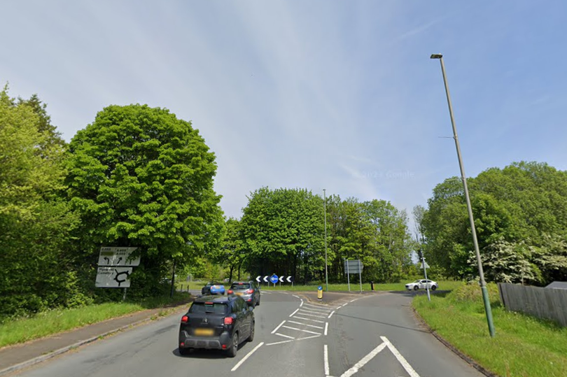 A general view of the A468 between the Penrhos roundabout and the Trecenydd roundabout