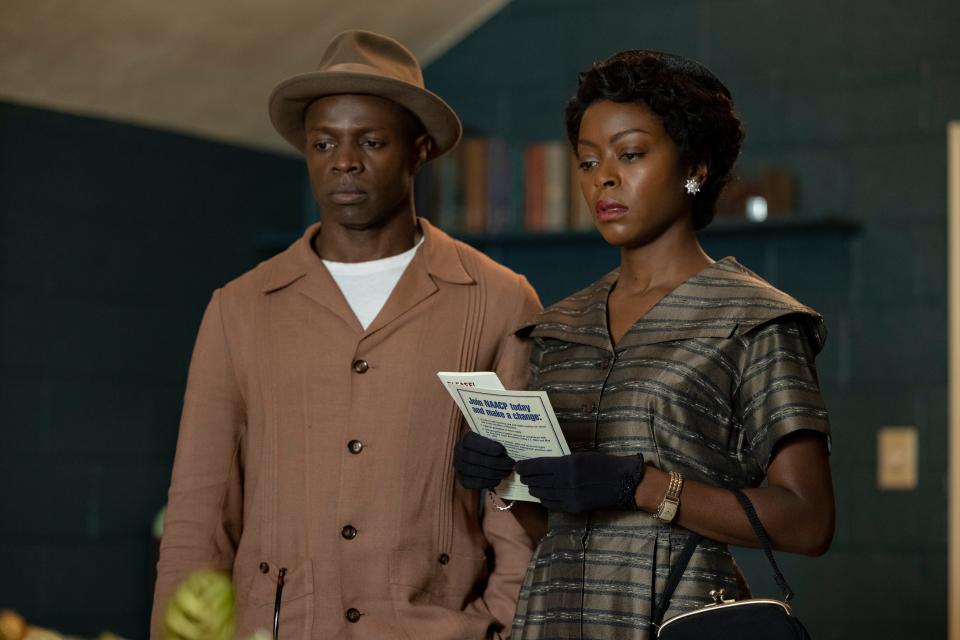 Sean Patrick Thomas, left, as Gene Mobley and Danielle Deadwyler as Mamie Till Mobley in "Till."