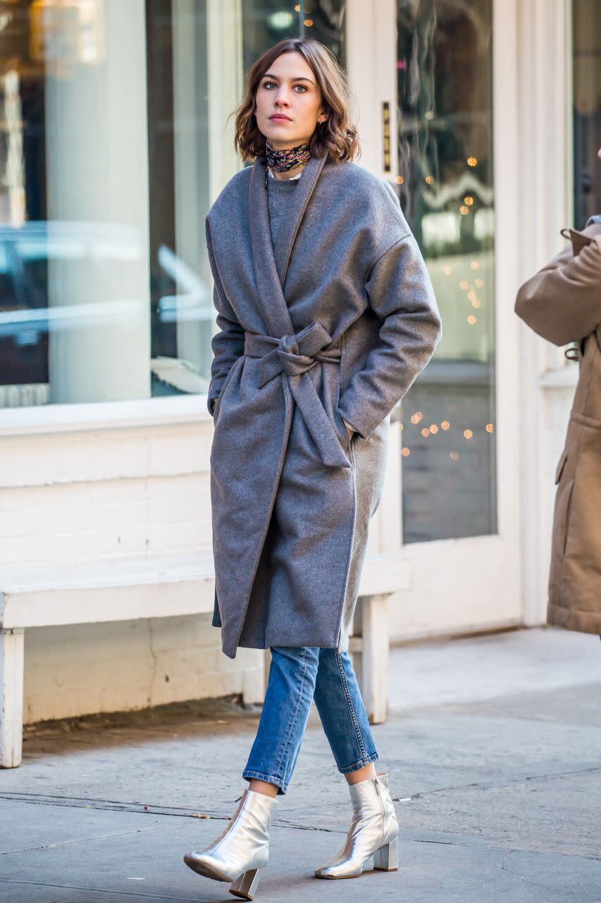 Alexa Chung spotted in New York City on December 7.