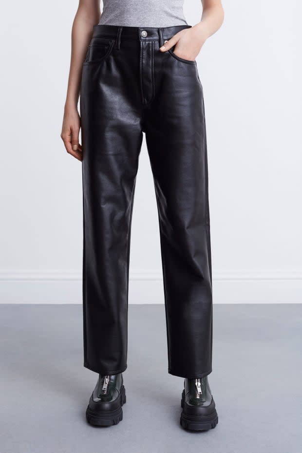 <p>Agolde Recycled Leather 90s Pinch Waist, $298, <a href="https://rstyle.me/+oqcnAUQeQg72OHGGBbEgpw" rel="nofollow noopener" target="_blank" data-ylk="slk:available here;elm:context_link;itc:0;sec:content-canvas" class="link ">available here</a> (sizes 23-31).</p>