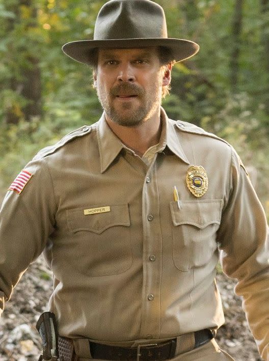This is the perfect costumer as everyone anticipates the return of Stranger Things season 4, and what really happened to Hopper.<a href="https://amzn.to/32vXZAG" target="_blank" rel="noopener noreferrer"> Get the look with uniform shirt﻿</a>.