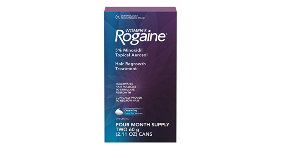 Espuma con minoxidil al 5% de Rogaine para la pérdida de densidad capilar. (Foto: Amazon)