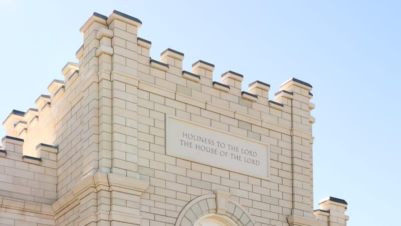 The exterior of the Manti Utah Temple.