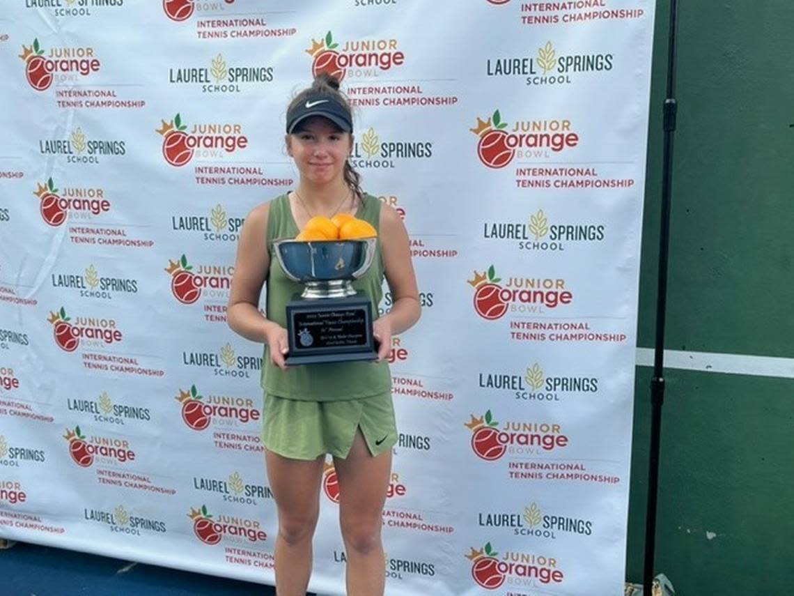 Top-seeded Christina Lyutova of Redmond, Wash., won the girls’ 12s singles championship on Tuesday at the Junior Orange Bowl tennis championships in Coral Gables.