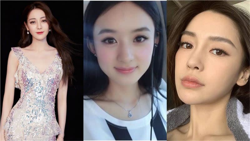2020亞太區最美臉孔榜名單，華人圈上榜女星分別是名的中國戲劇女星趙麗穎、第4名的新疆美女迪麗熱巴，而演藝圈美女指標Angelababy則榮登第3名。（圖／翻攝自微博）