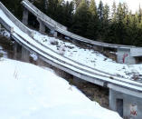 Destroyed ski jumps are seen on Mount Igman in Sarajevo, January 16, 2018. REUTERS/Dado Ruvic