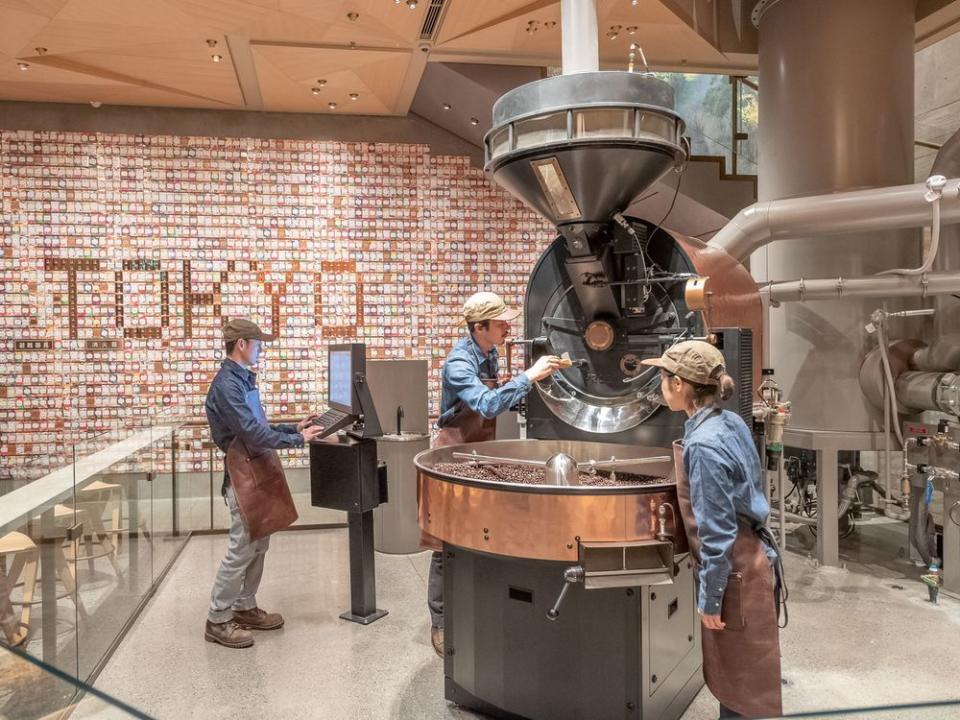 At 32,000 square feet, Tokyo's Reserve Roastery is four stories tall with 60 exclusive coffee, tea, and cocktail drinks for you to try.