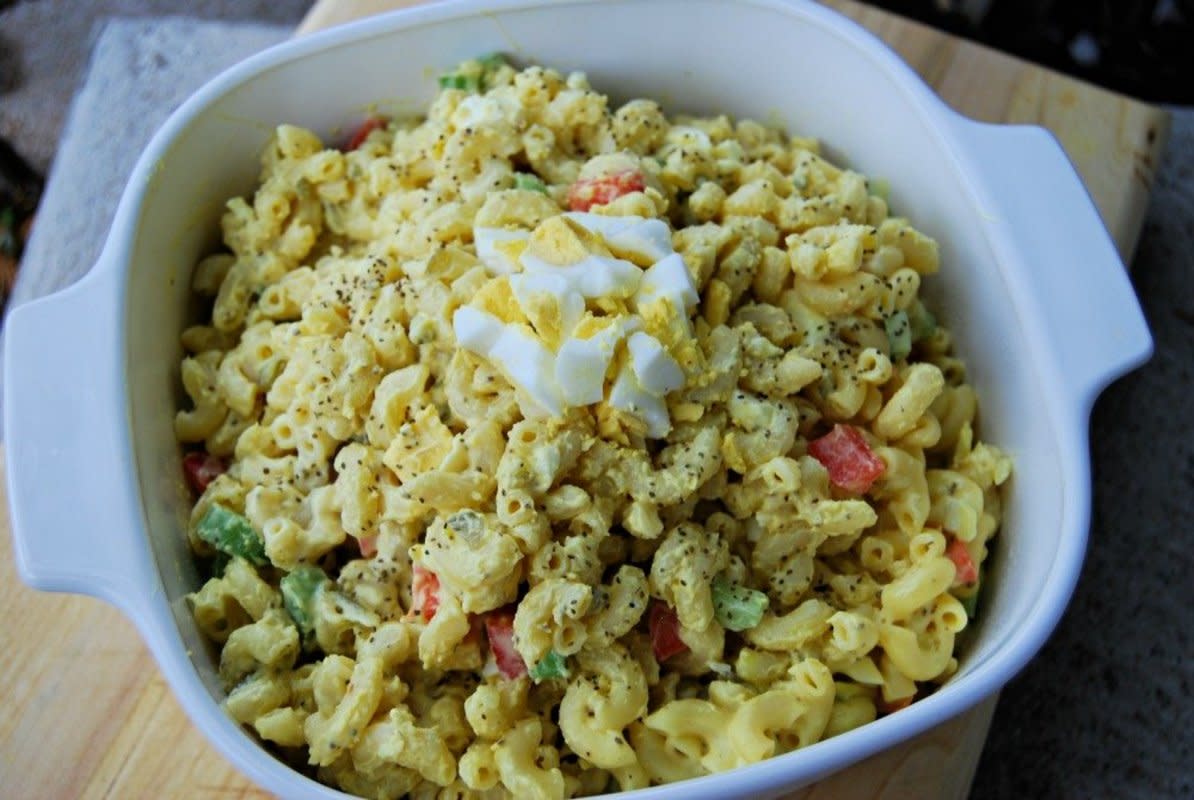 <p>Krista Marshall</p><p>A sweet and tangy macaroni salad with added crunch from fresh veggies.</p><p><strong>Get the recipe: <a href="https://parade.com/897629/kristamarshall/how-to-make-the-best-ever-amish-macaroni-salad/" rel="nofollow noopener" target="_blank" data-ylk="slk:Best-Ever Amish Macaroni Salad;elm:context_link;itc:0;sec:content-canvas" class="link rapid-noclick-resp">Best-Ever Amish Macaroni Salad</a></strong></p>
