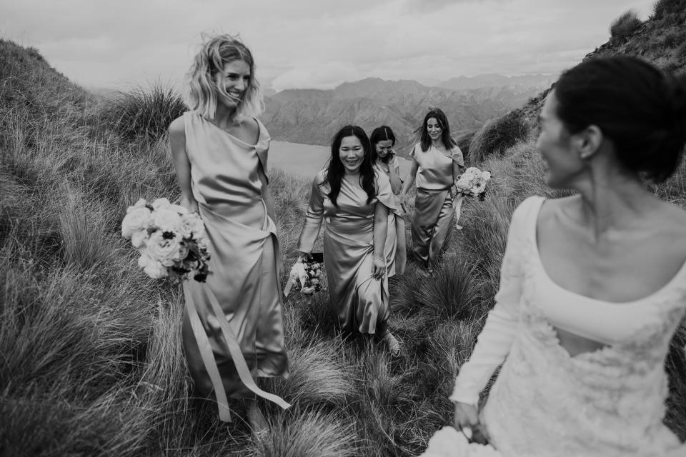 The social media star married photographer Luke Shadbolt at Rippon Hall in Lake Wanaka—a biodynamic vineyard that believes that the energy and love from each wedding goes into the earth and helps the grapes grow.